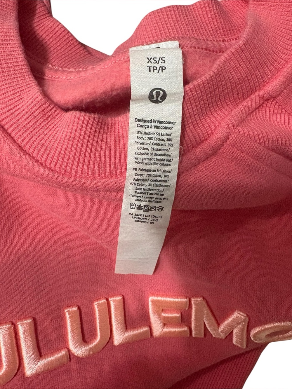 Lululemon Scuba Oversized Pullover Wordmark Sakura Pink Size XS/S - Picture 6 of 7